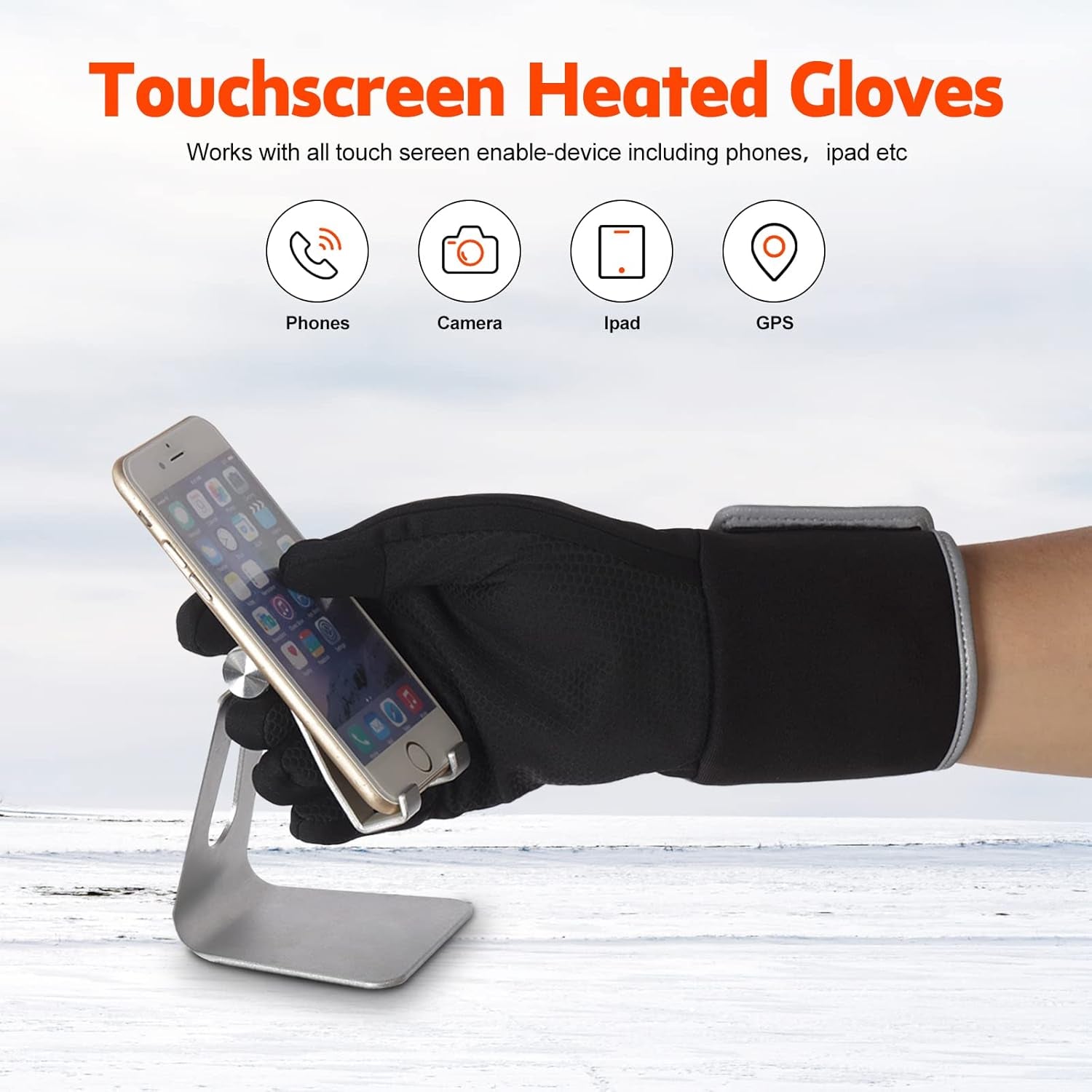 Breathable Heated Gloves Liners for Men Women,Winter Heated Thin Gloves Touchscreen Riding Skiing Snowboarding Hiking Cycling