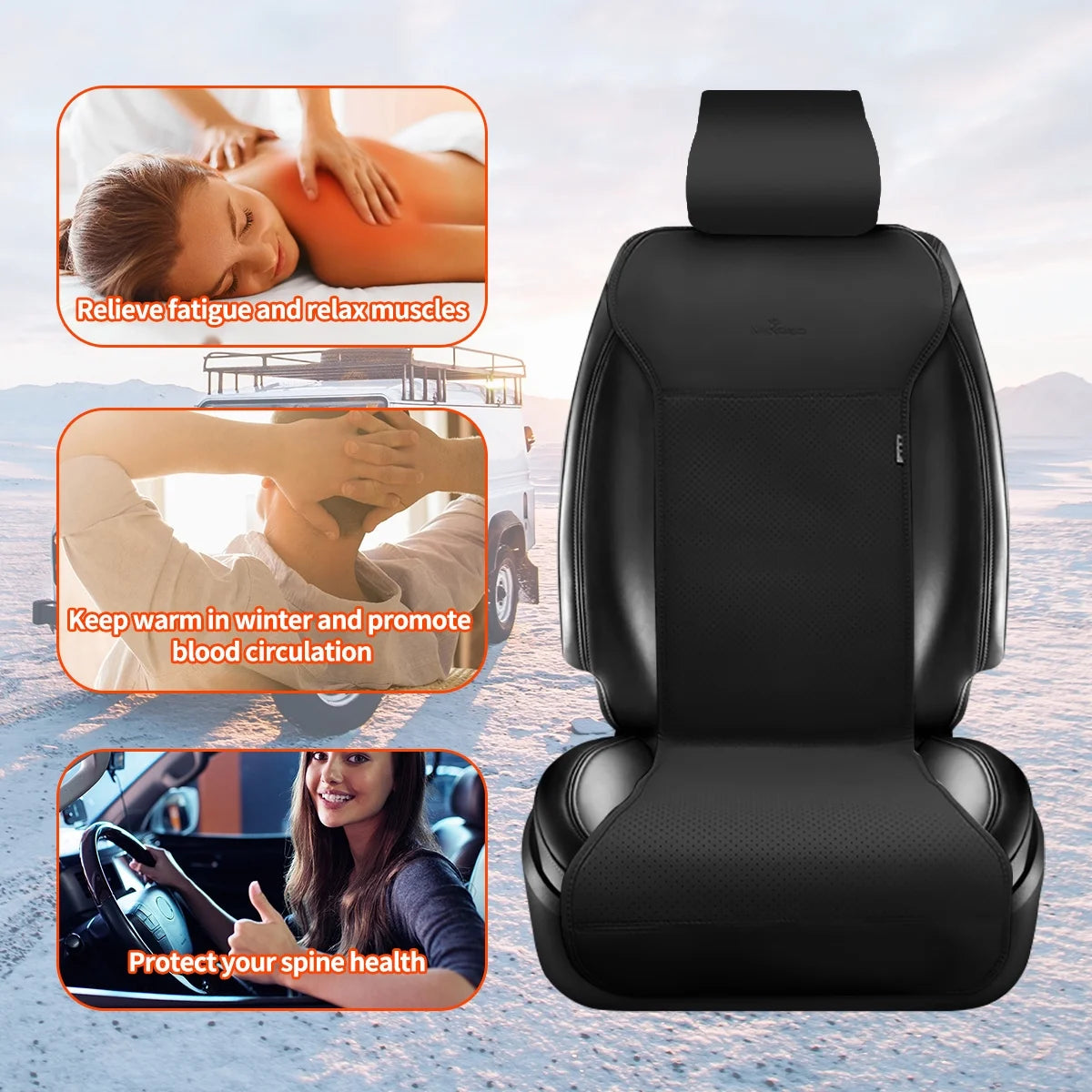 Cars Heated Seat Cushion for Winter, with Intelligent Controller and Timing Function