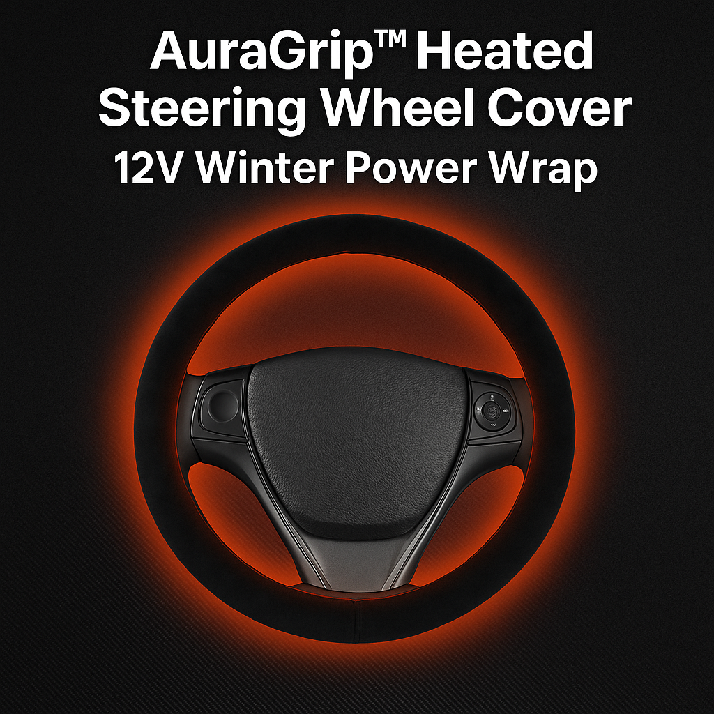 AuraGrip™ Heated Steering Wheel Cover – 12V Winter Power Wrap