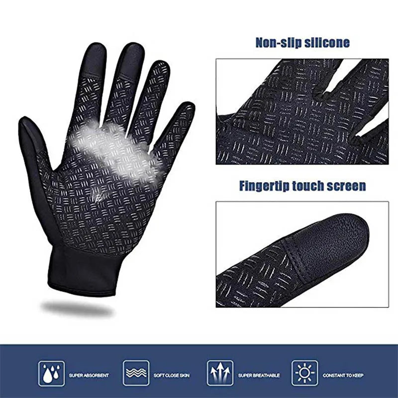 Men's Waterproof and Windproof Winter Gloves for Cold Weather Activities - Touchscreen Compatible with Zipper Closure