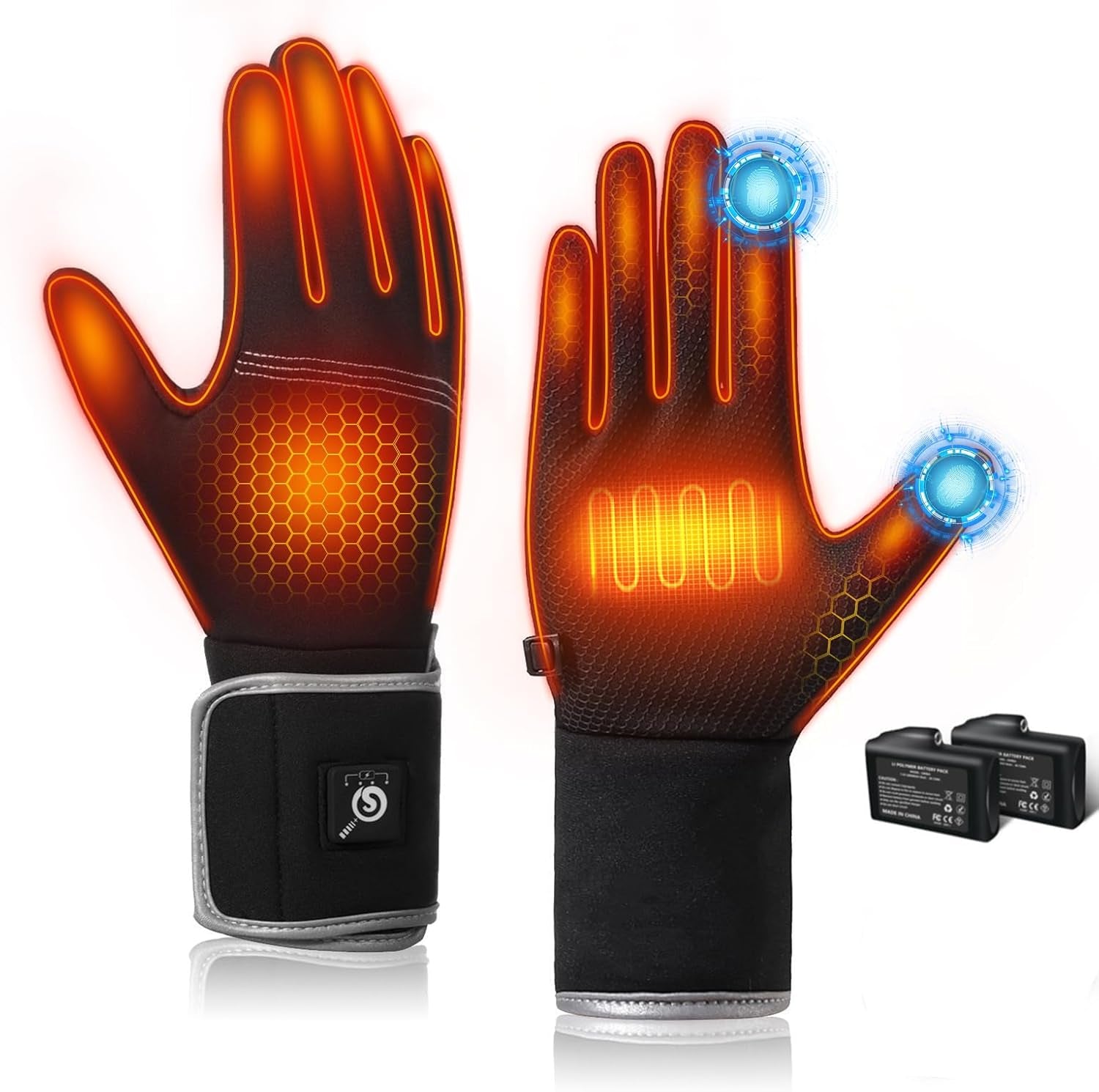 Breathable Heated Gloves Liners for Men Women,Winter Heated Thin Gloves Touchscreen Riding Skiing Snowboarding Hiking Cycling